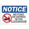Signmission OSHA Notice Sign, 7" H, Rigid Plastic, No Food Or Drinks In Classroom Sign With Symbol, Landscape OS-NS-P-710-L-14610 - alternate 1